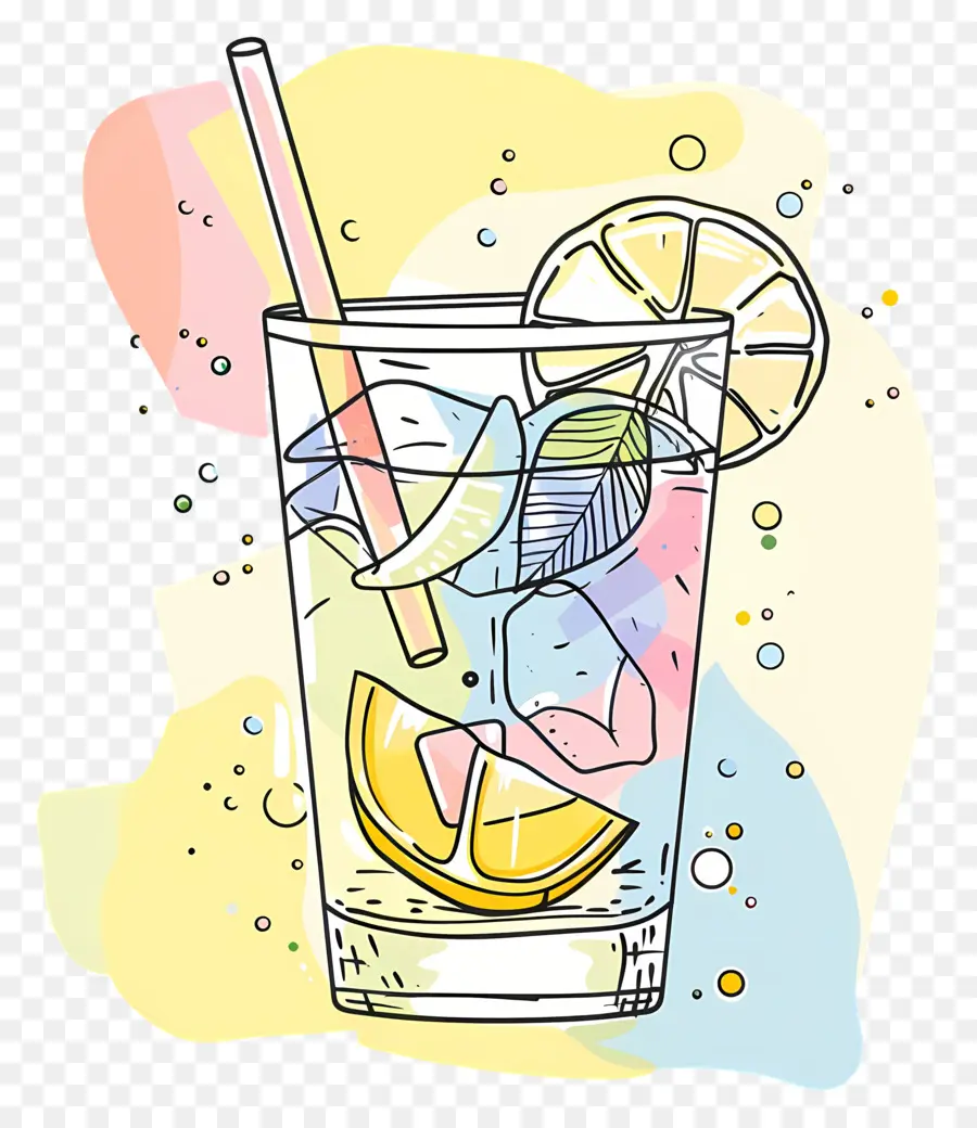 Cocktail Doodle，Limonada PNG