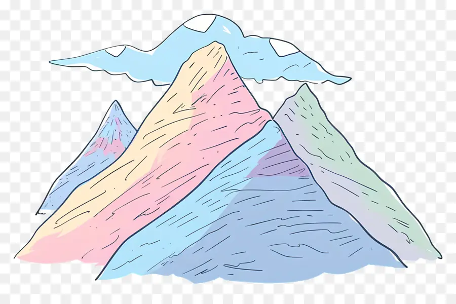 Doodle Mountain，De Montanhas Cobertas De Neve PNG