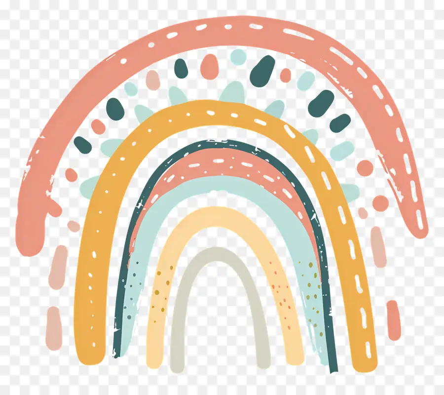 Doodle Rainbow，Arco íris PNG