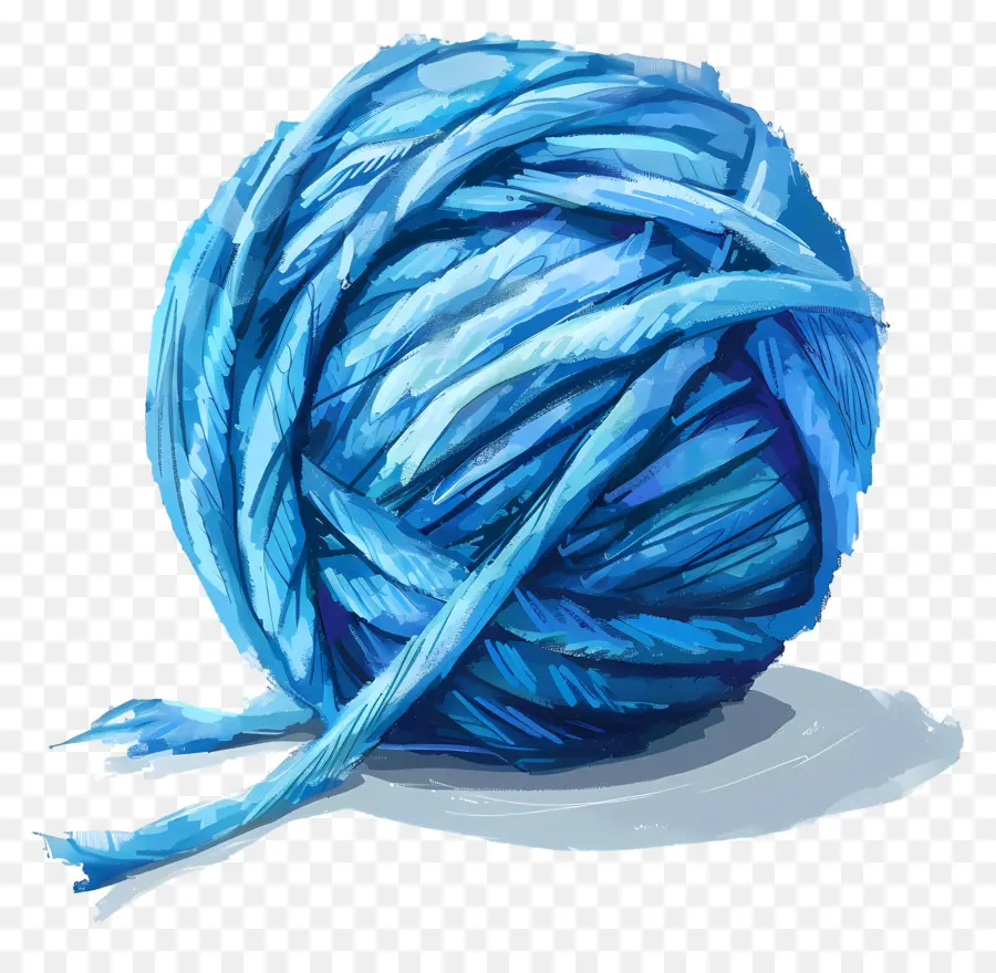 Bola De Fio Azul，Tricô PNG