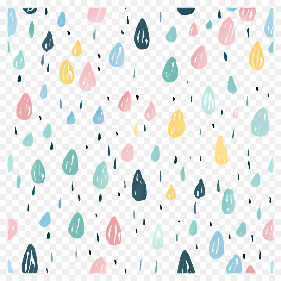 Rain Doodle，Cartoon Gotas De água PNG