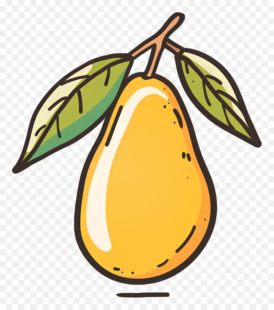 Doodle Mango，Fruto Amarelo PNG