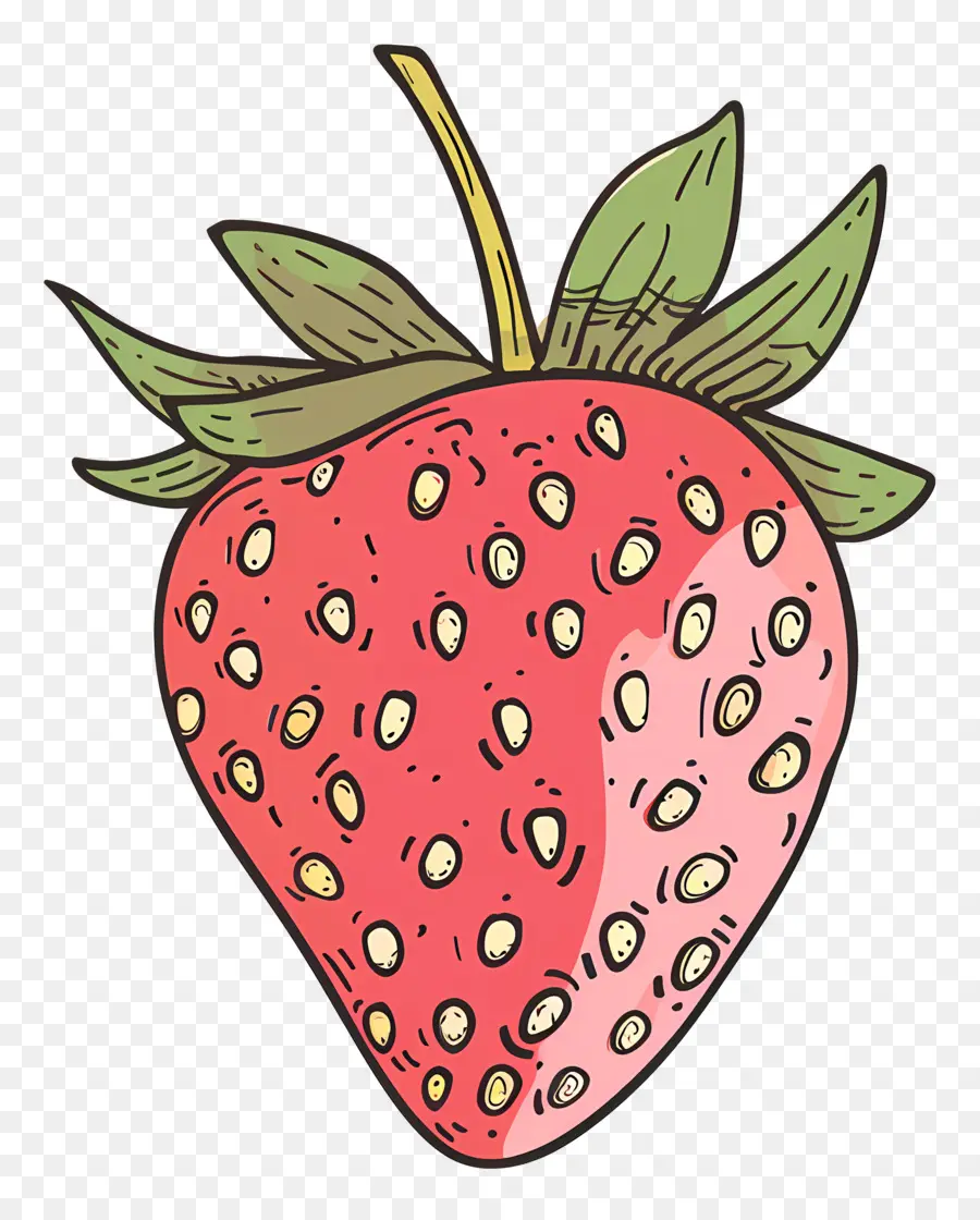 Doodle Strawberry，Morango PNG