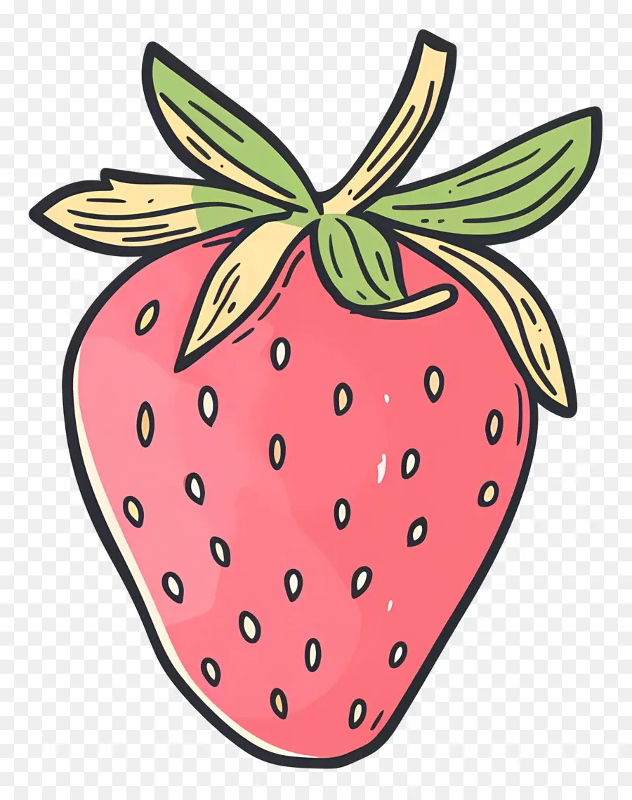 Doodle Strawberry，Morango PNG