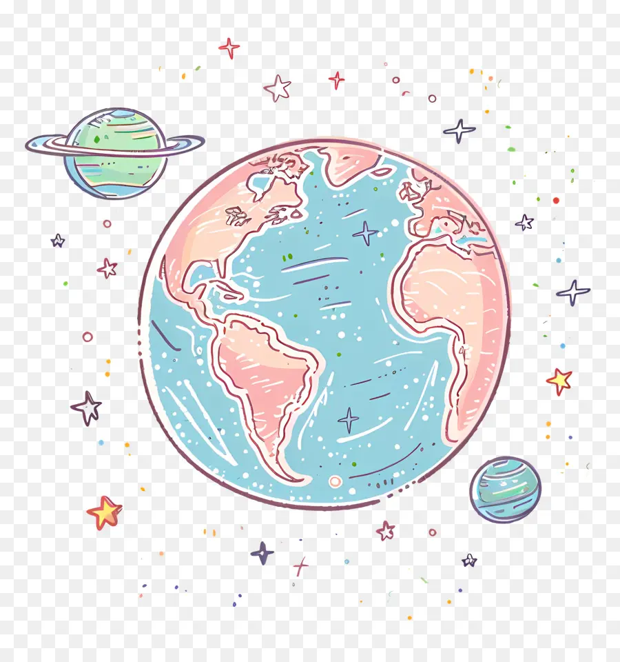 Doodle Earth，Espaço PNG