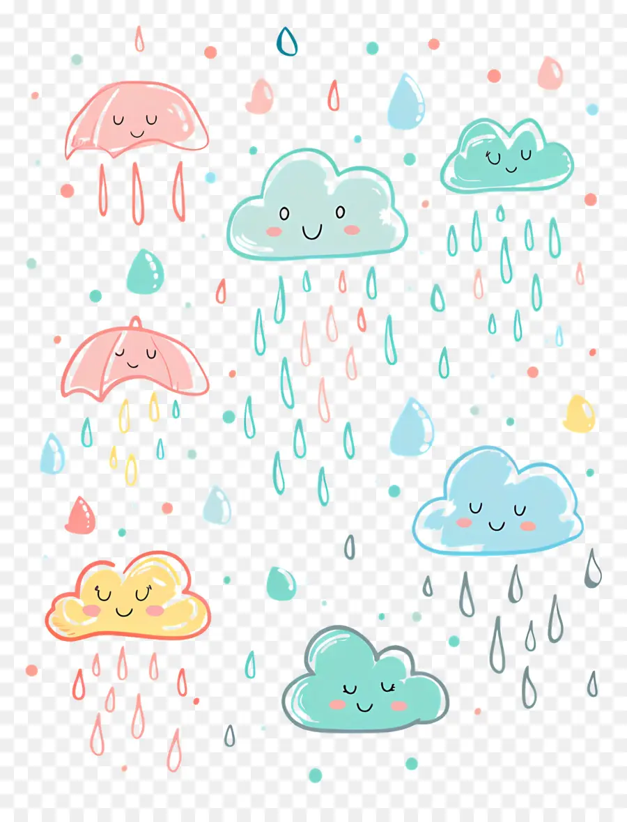 Rain Doodle，ícones Do Tempo PNG