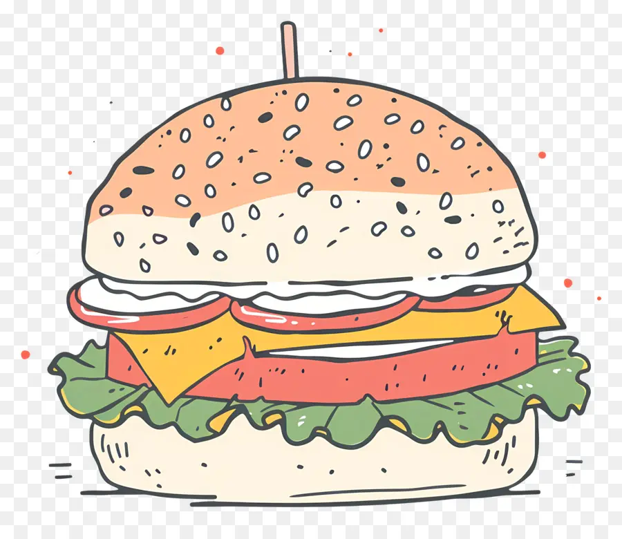 Doodle Burger，Hamburger PNG