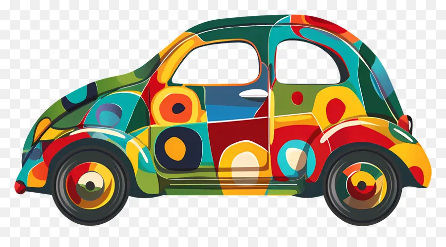 Cartoon Carro，Carro De Arte Abstrato PNG