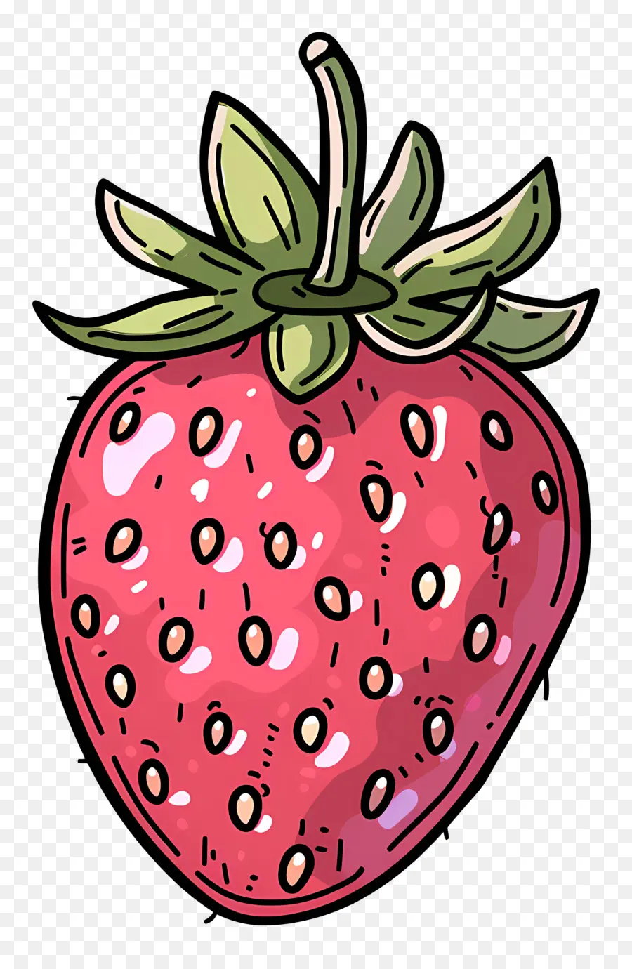 Doodle Strawberry，Cartoon De Morango PNG