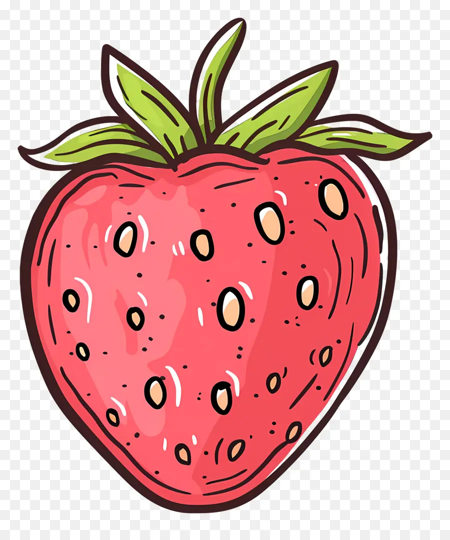 Doodle Strawberry，Morango PNG