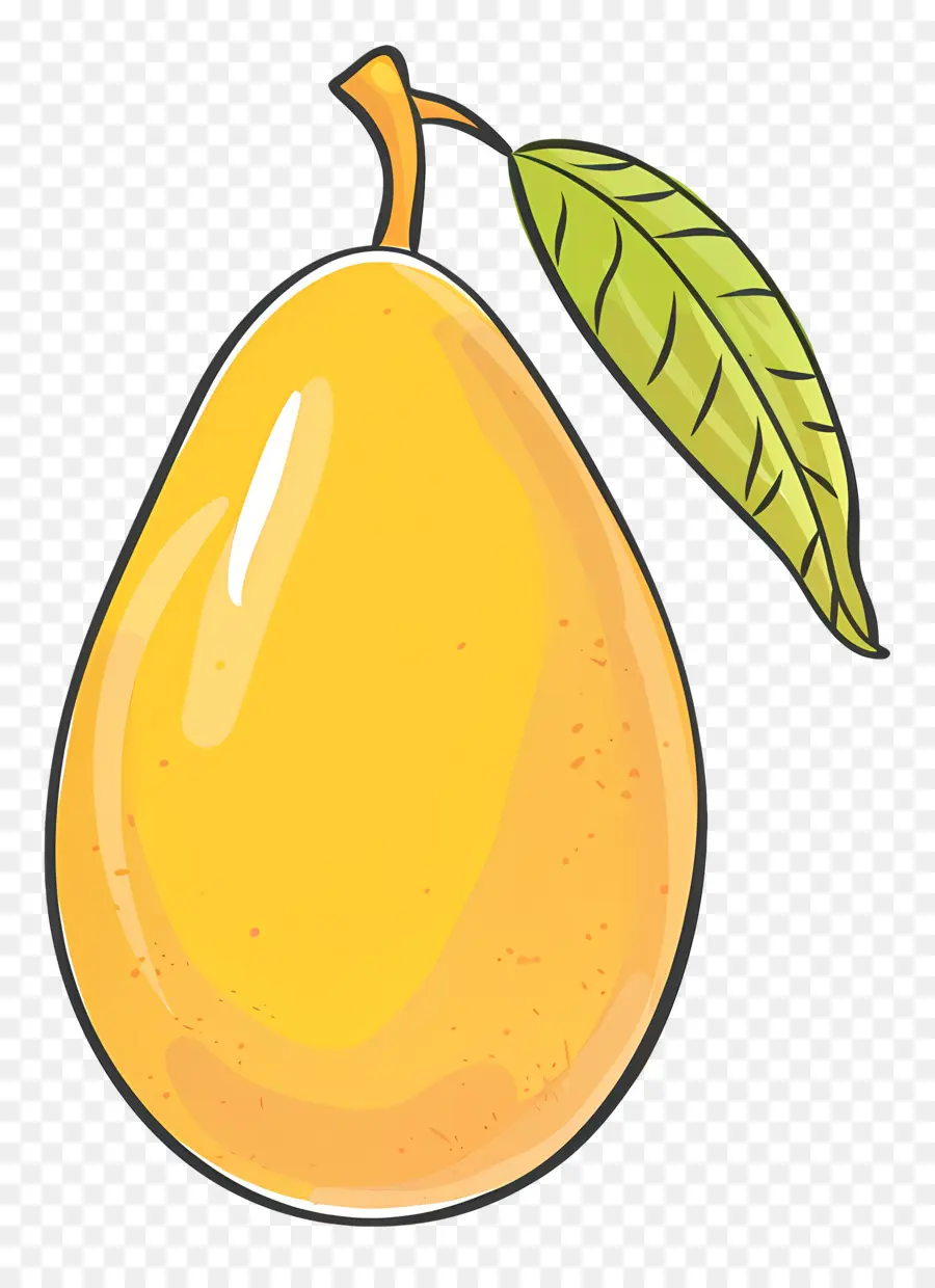 Doodle Mango，Fruto Amarelo PNG