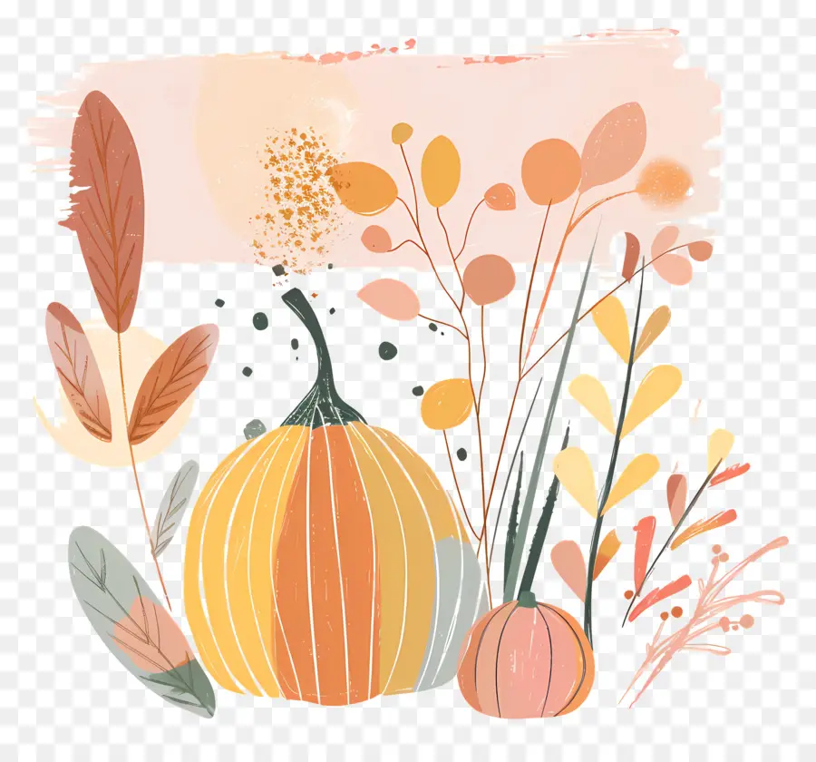 Doodle Autumn，Abóbora PNG