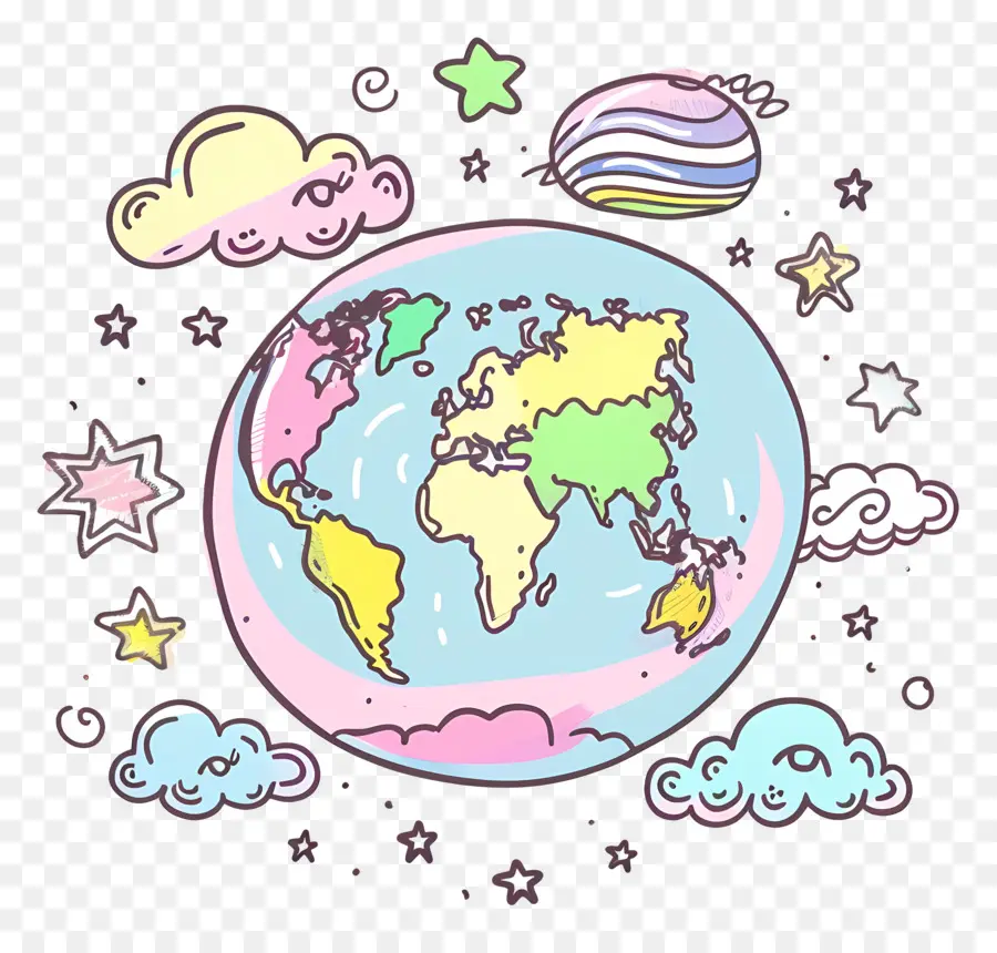 Doodle Earth，Earth PNG