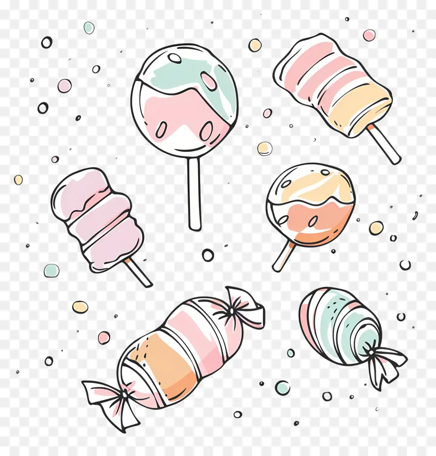 Doodle Candy，Pirulitos PNG