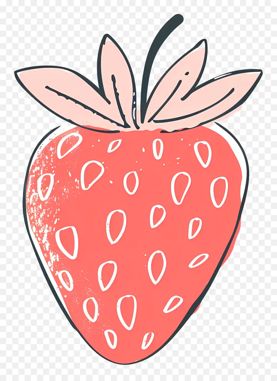 Doodle Strawberry，Morango PNG