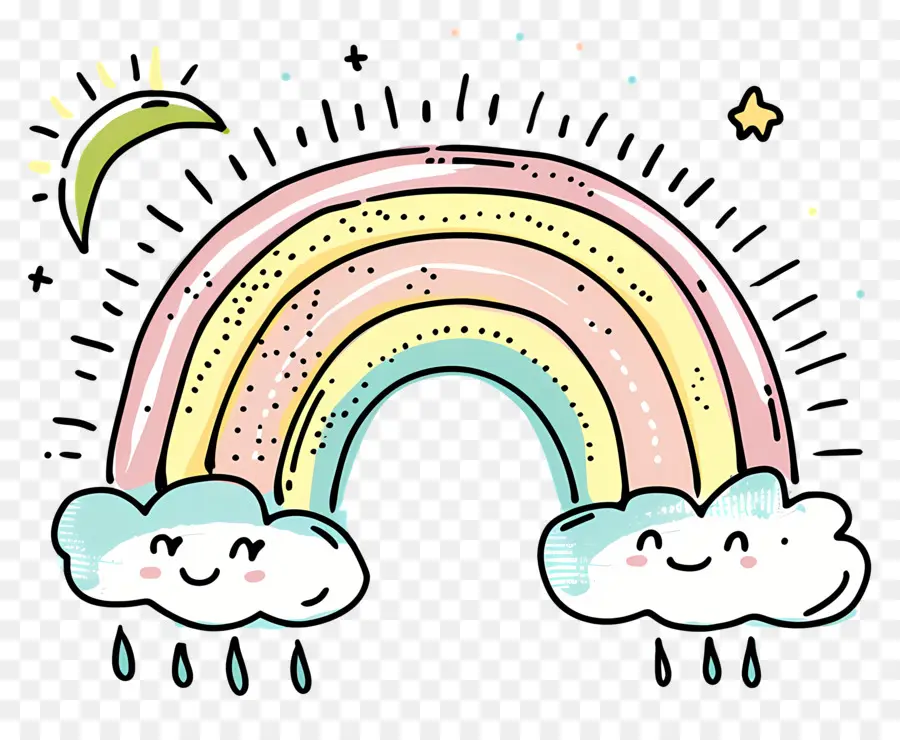 Doodle Arco íris，Arco íris PNG