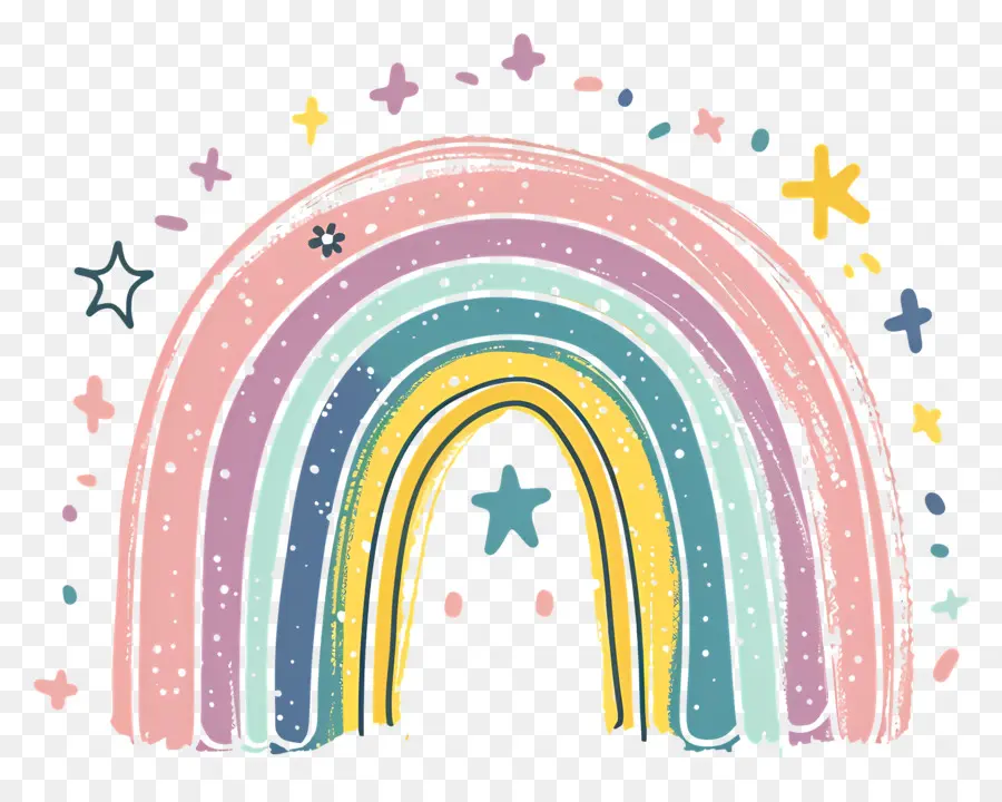 Doodle Rainbow，Arco íris PNG