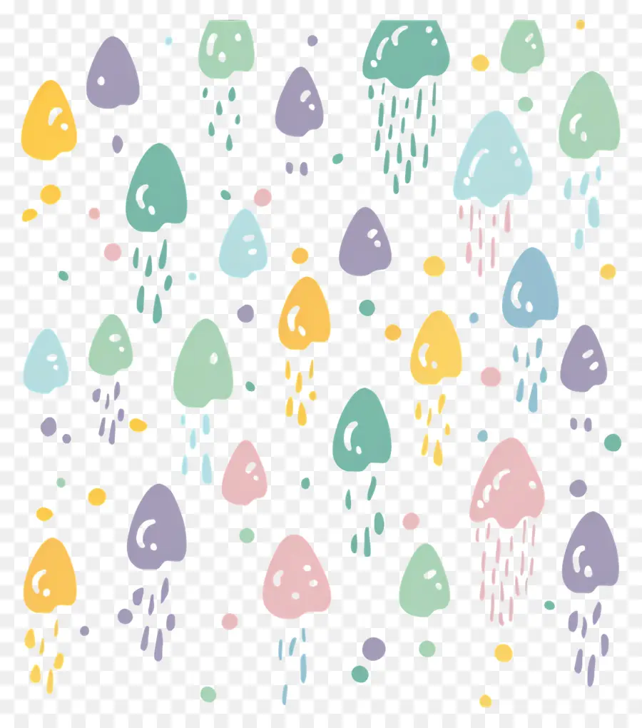 Rain Doodle，Formas Coloridas PNG