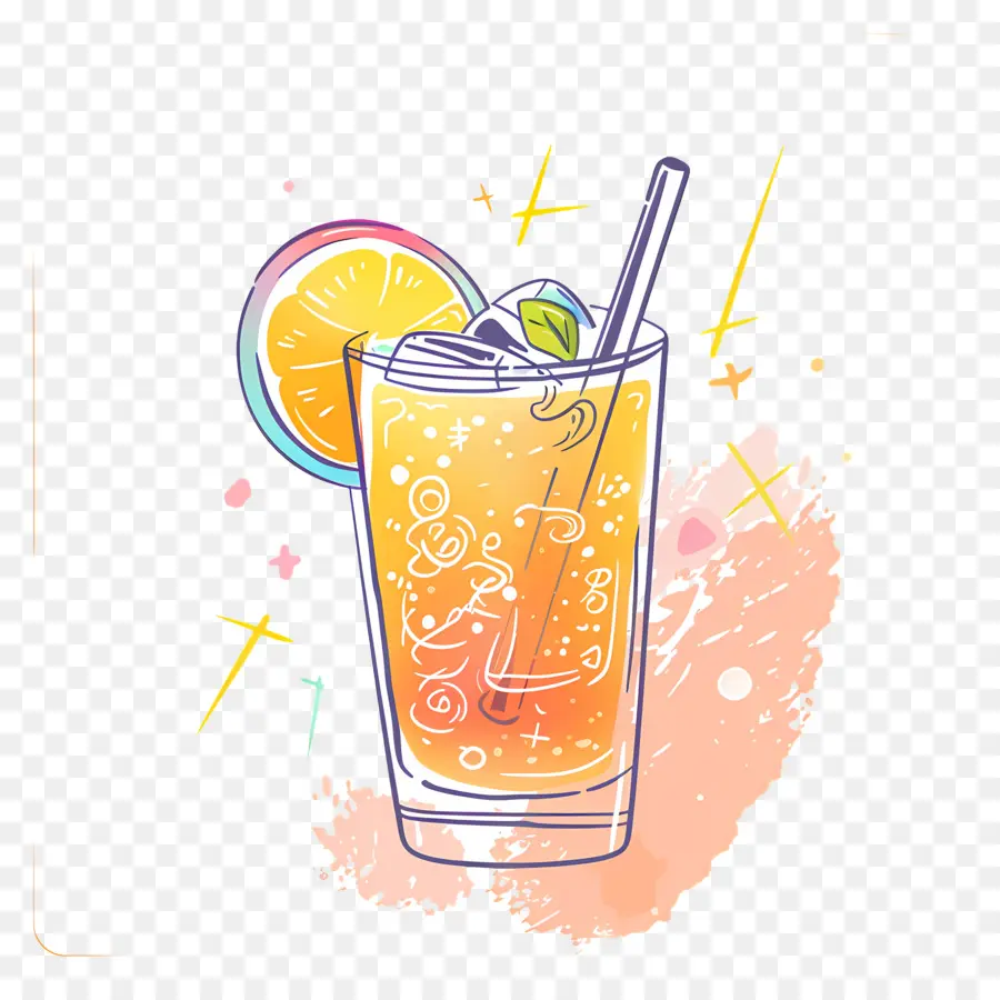 Coquetel Doodle，Coquetel De Laranja PNG