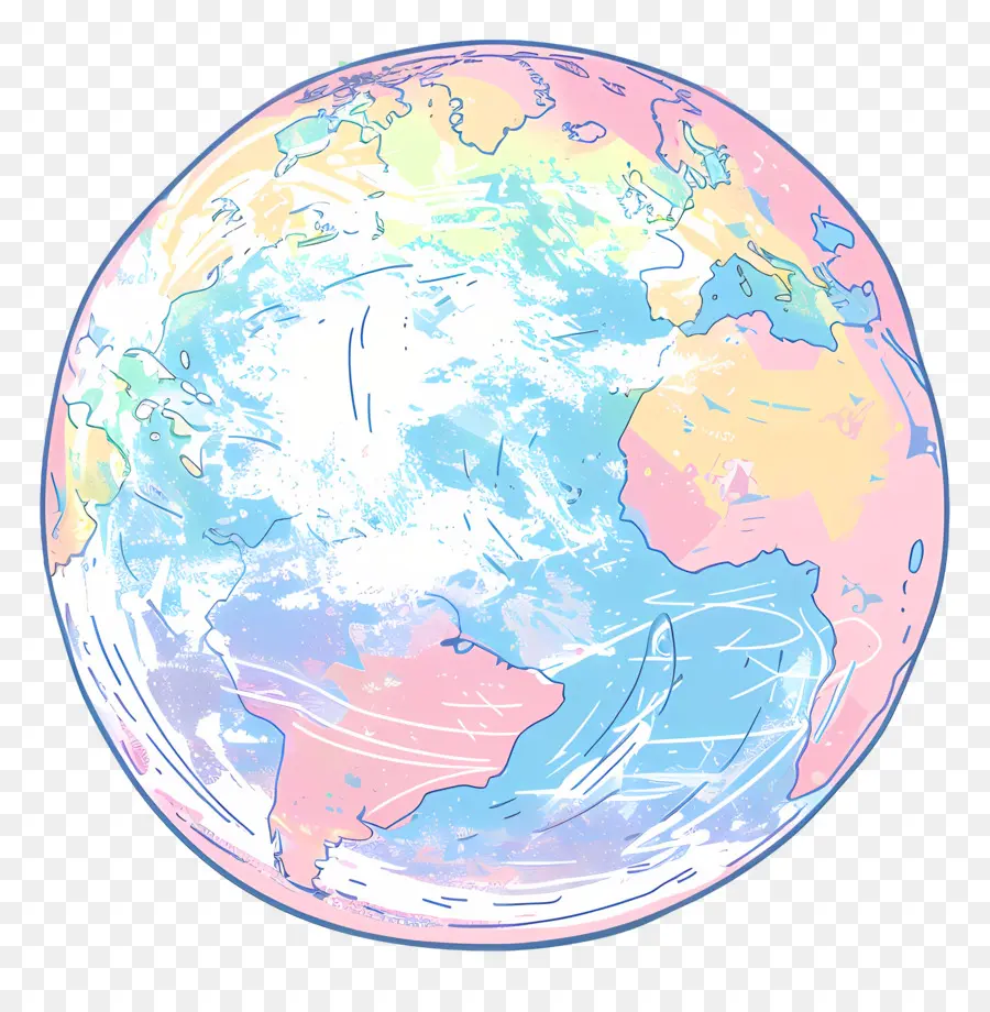 Doodle Earth，World Map PNG