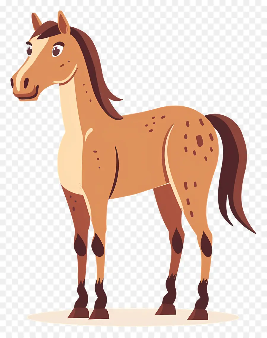 Desenho Animado Cavalo，Cavalo Castanho PNG