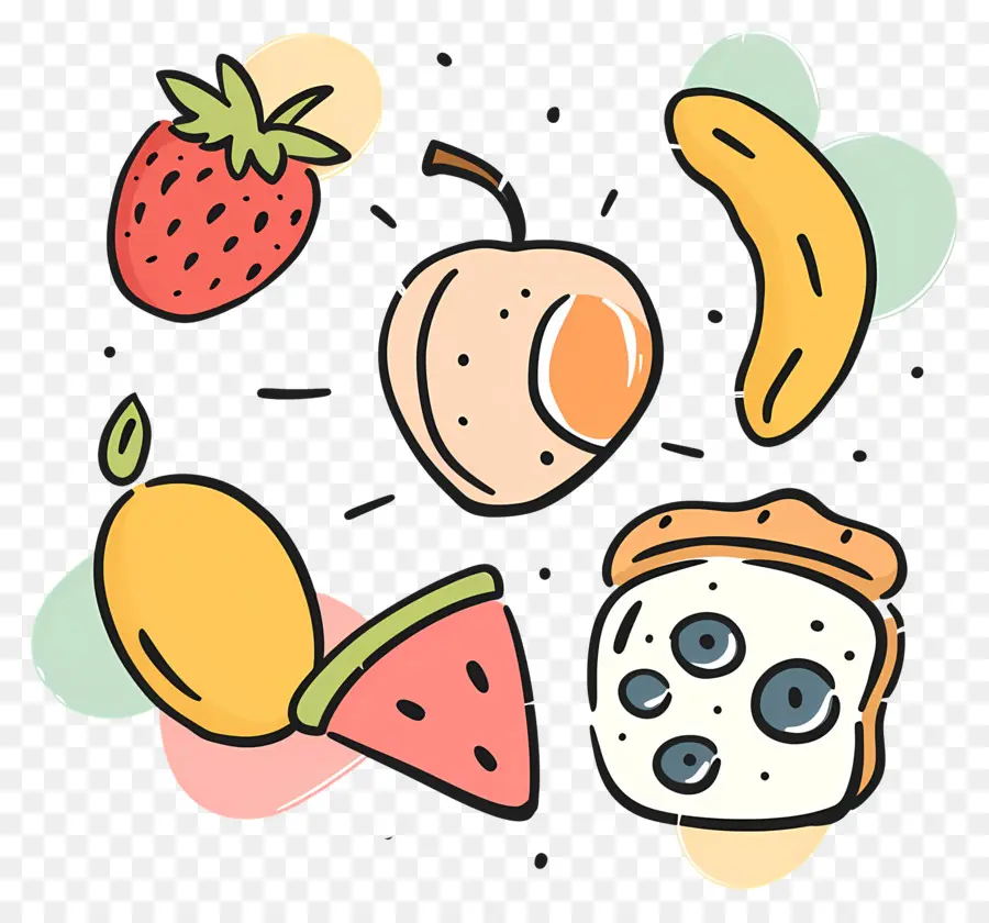 Doodle De Alimentos，Fruits PNG