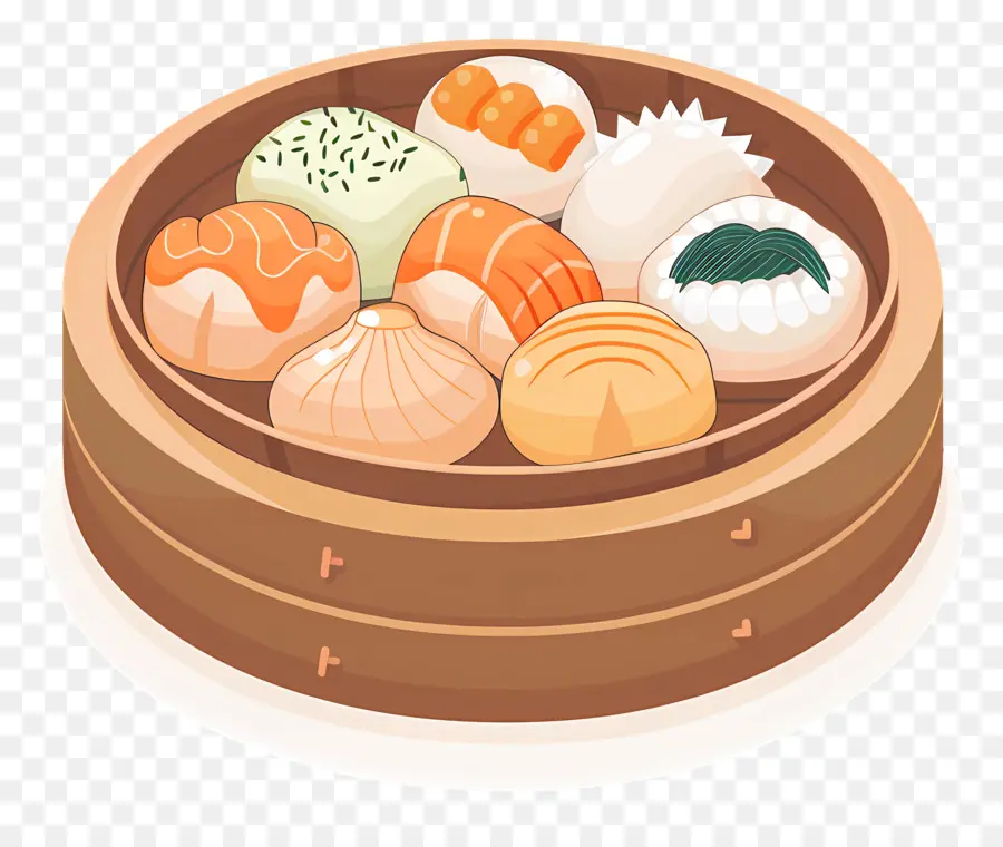 Dim Sum，Cozido No Vapor PNG