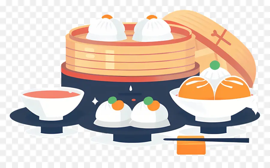 Dim Sum，Cozinha Asiática PNG