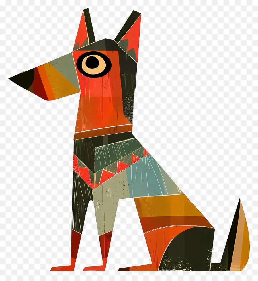 Cão Dos Desenhos Animados，Design Geométrico De Cães PNG