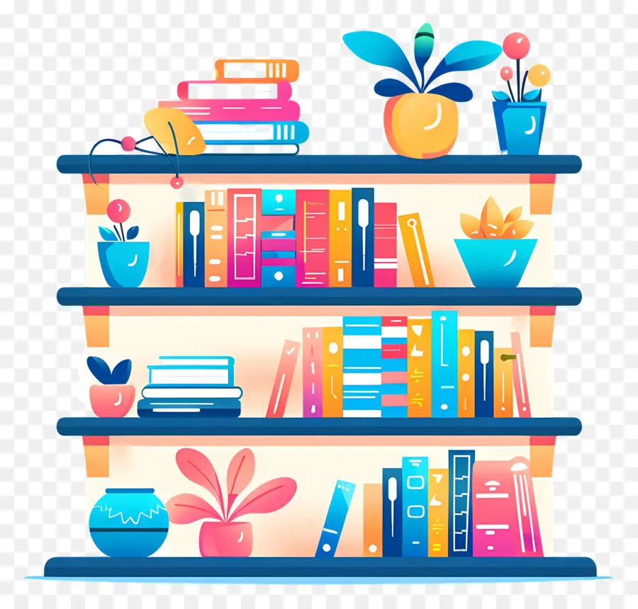 Bookshelf，Livros PNG