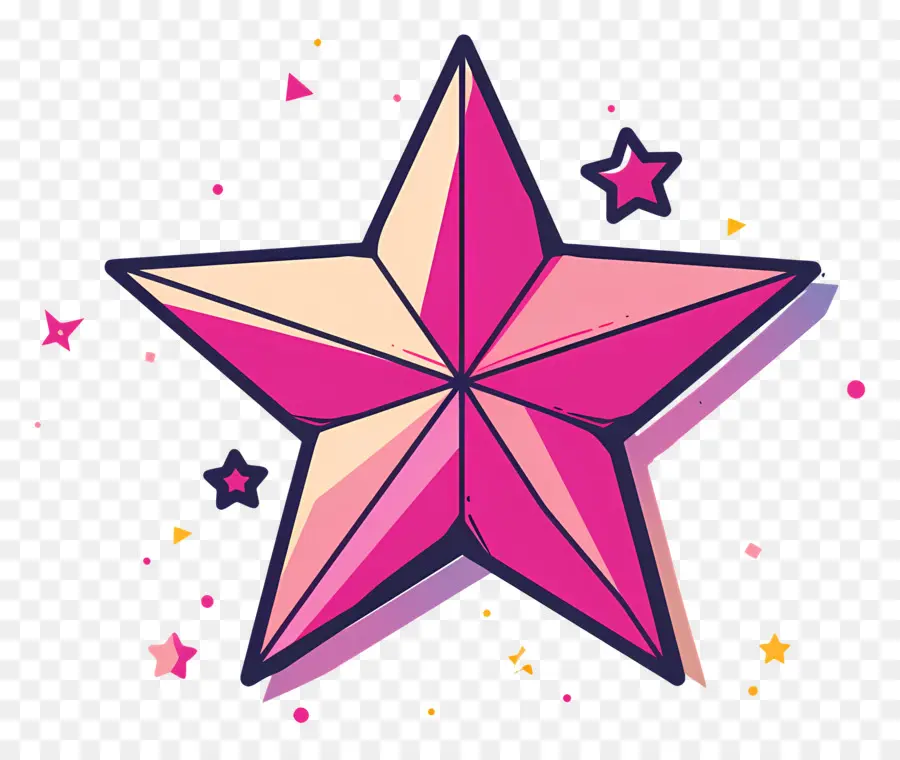 Cor De Rosa Estrelas，Objetos Coloridos PNG