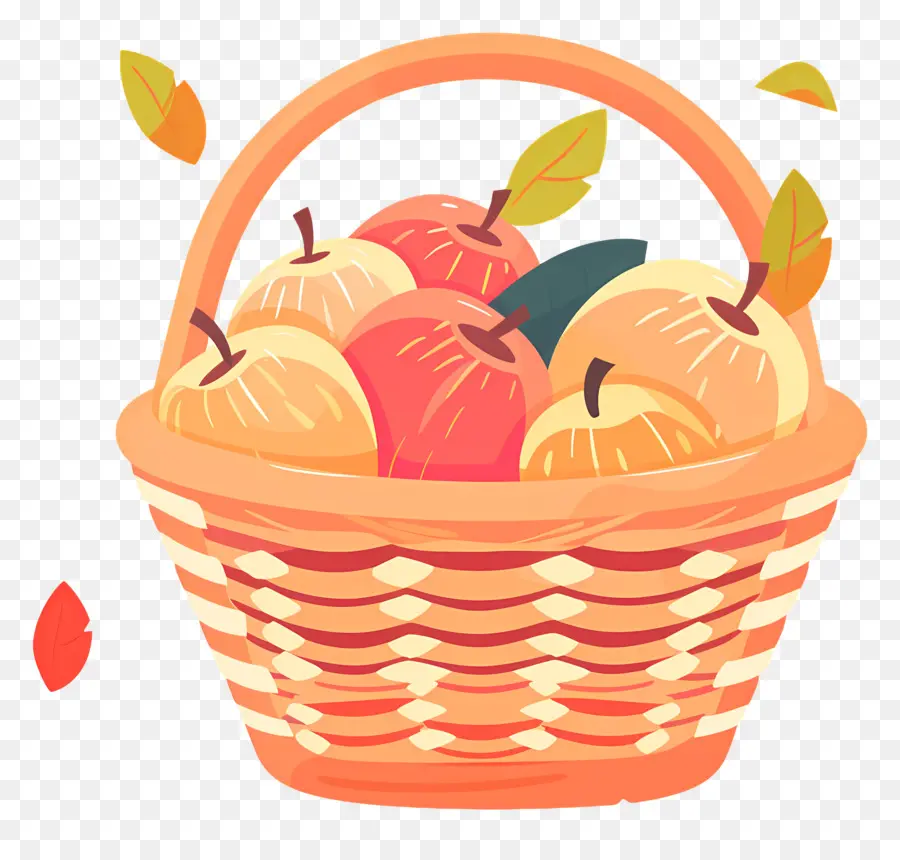 Cesta Com Maçãs，Apple PNG