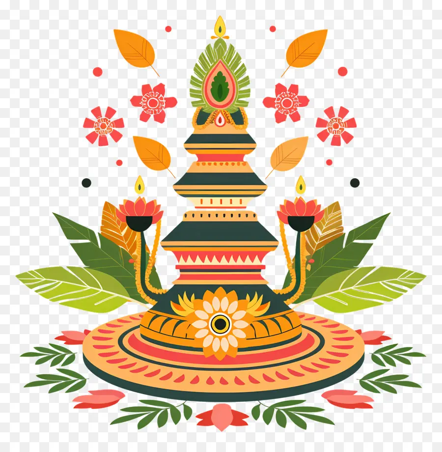 Onam Pookalam，Floral De Fundo PNG