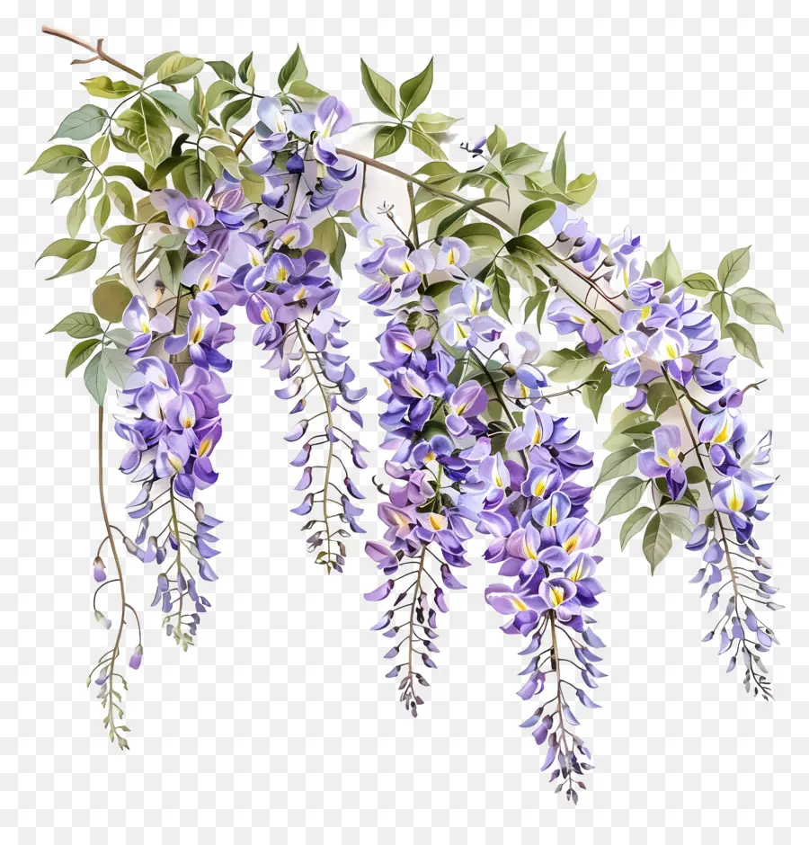 Flores De Wisteria，Pintura Em Aquarela PNG