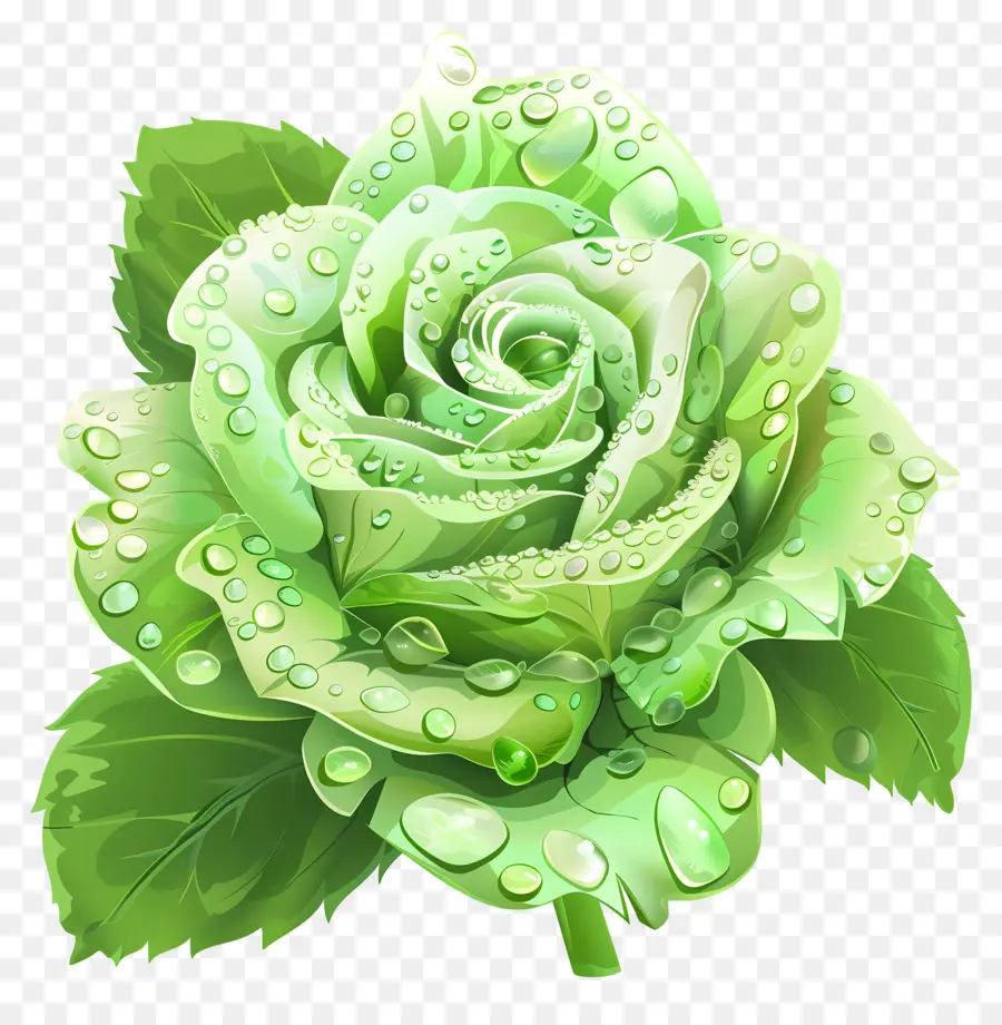 Rosa Verde，Folhas PNG