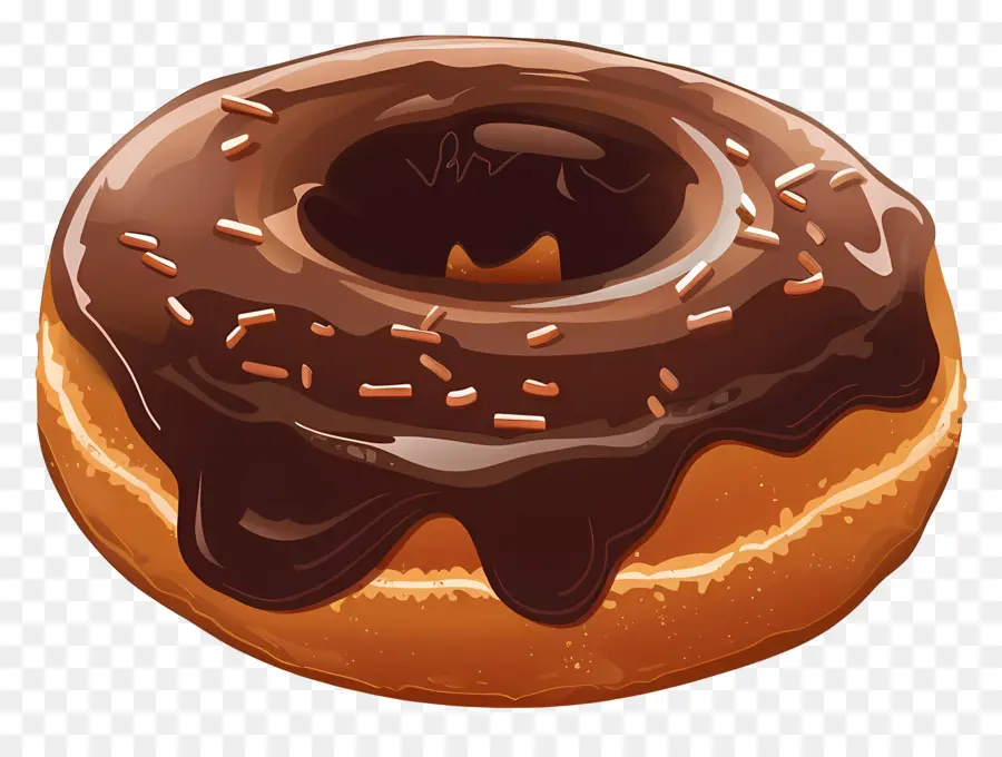 Rosca，Donut Com Vidros De Chocolate PNG