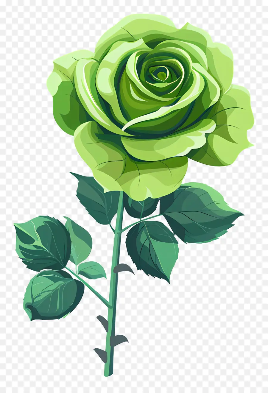 Rosa Verde，Flor única PNG