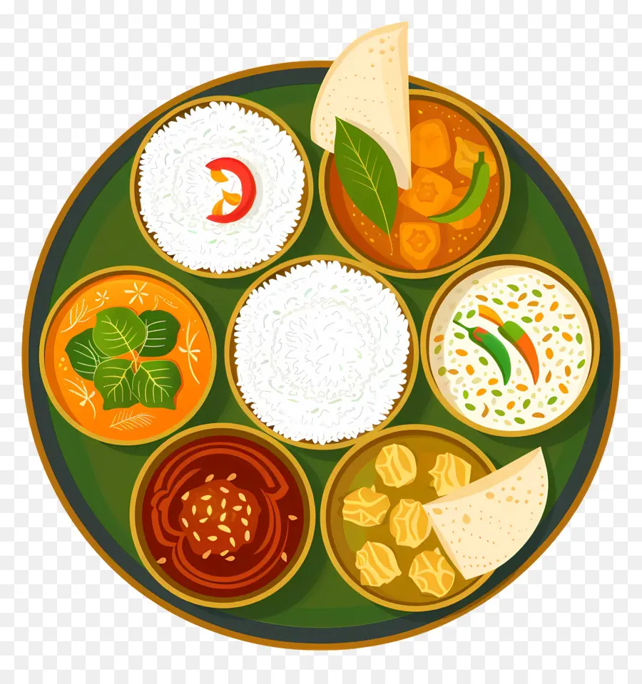 Thali Indiano，Comida Indiana PNG