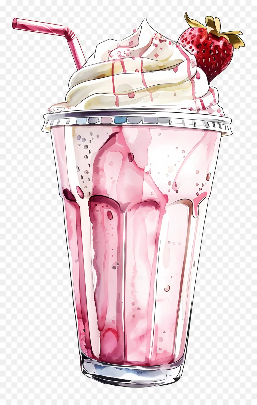 Copo De Milkshake，Milkshake De Morango PNG