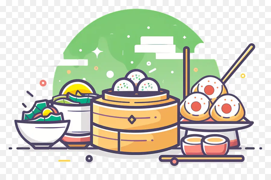 Dim Sum，Comida Chinesa PNG