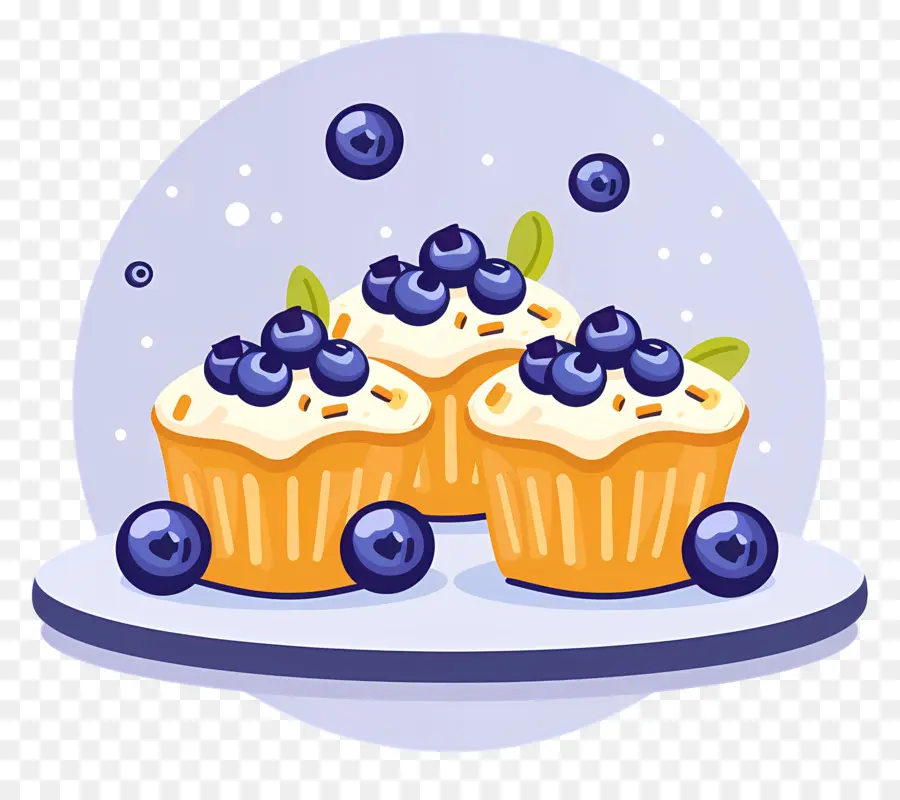 Queques，Muffins De Mirtilo PNG