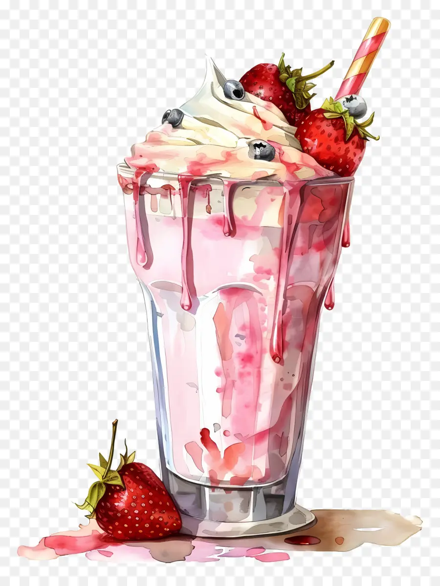 Copo De Milkshake，Milkshake De Morango PNG