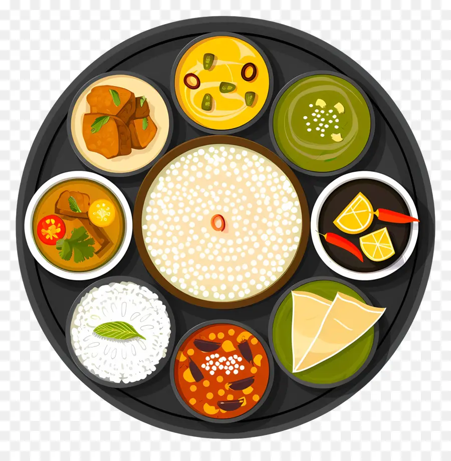 Thali Indiano，Comida Indiana PNG