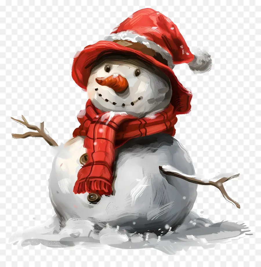 Boneco De Neve，A Red Hat PNG