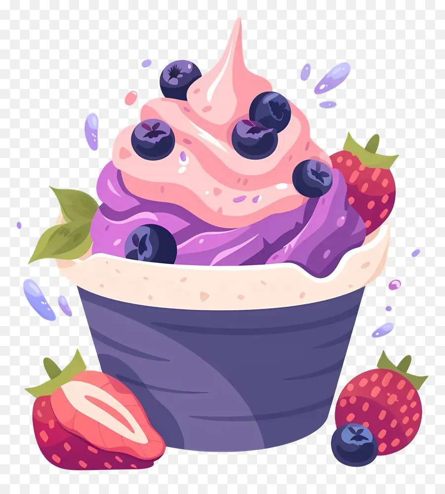 Frozen Yogurt，Cupcake PNG