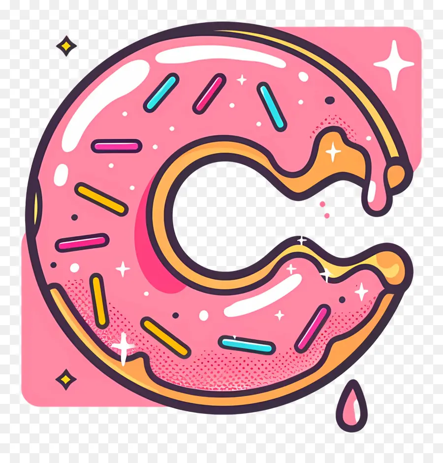 Donut Mordido，Rosa Donut PNG