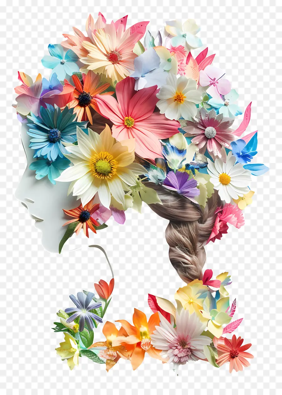 Menina De Flor，Flor, Coroa De Flores PNG