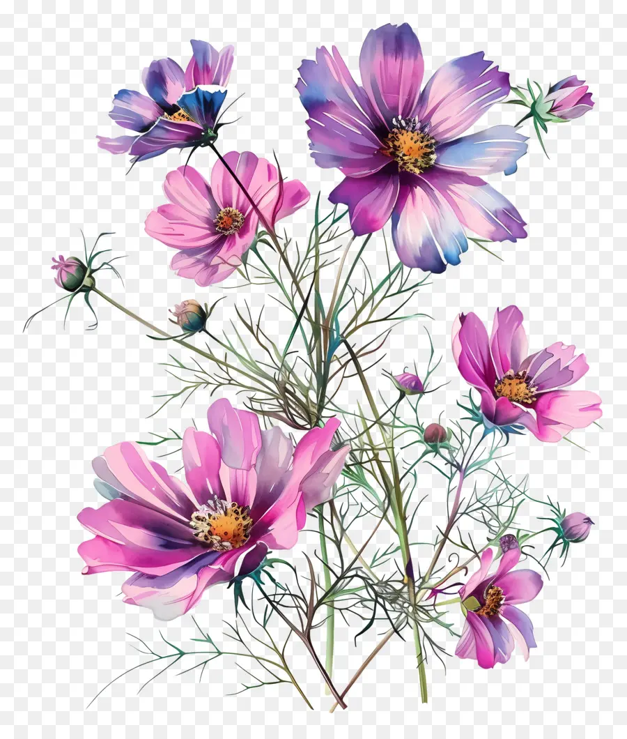 Cosmos Flor，Flores Cor De Rosa PNG