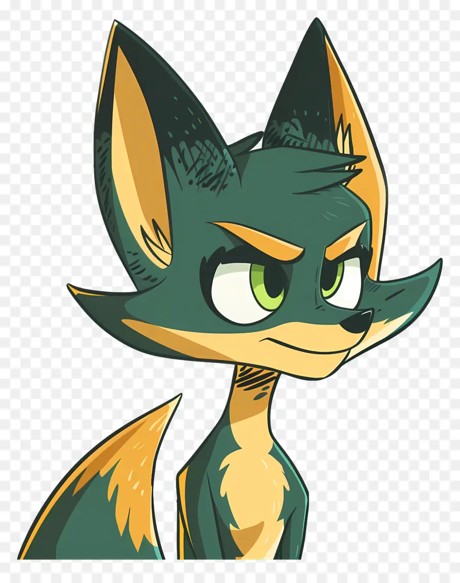 Desenho Animado Da Fox，Camiseta Verde E Laranja PNG