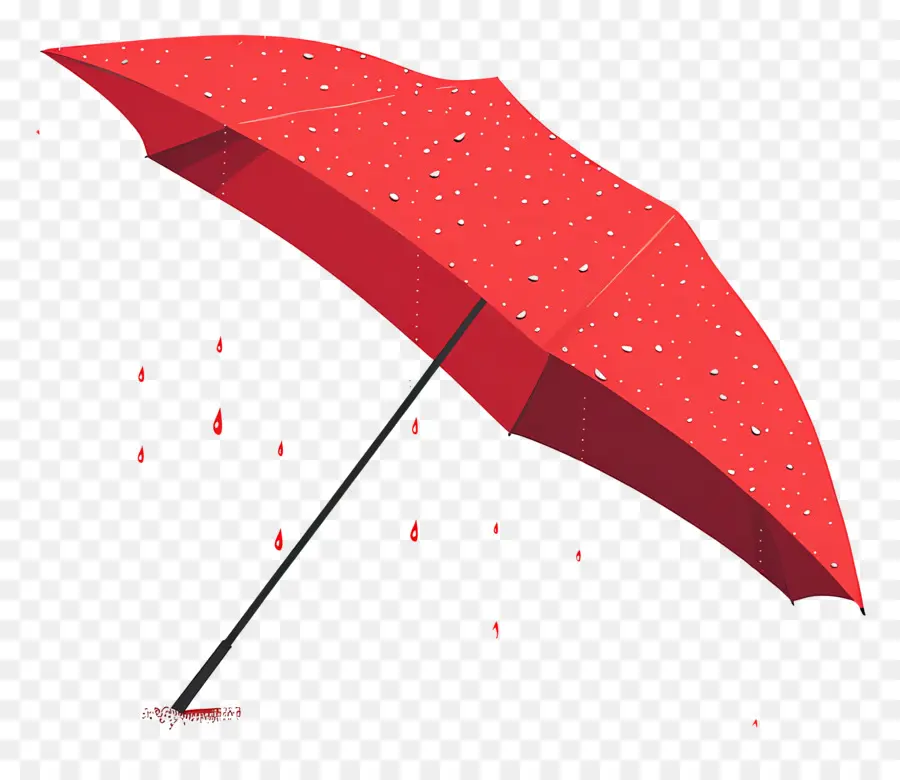 Guarda Chuva Vermelho，Gotas De água Da Chuva PNG